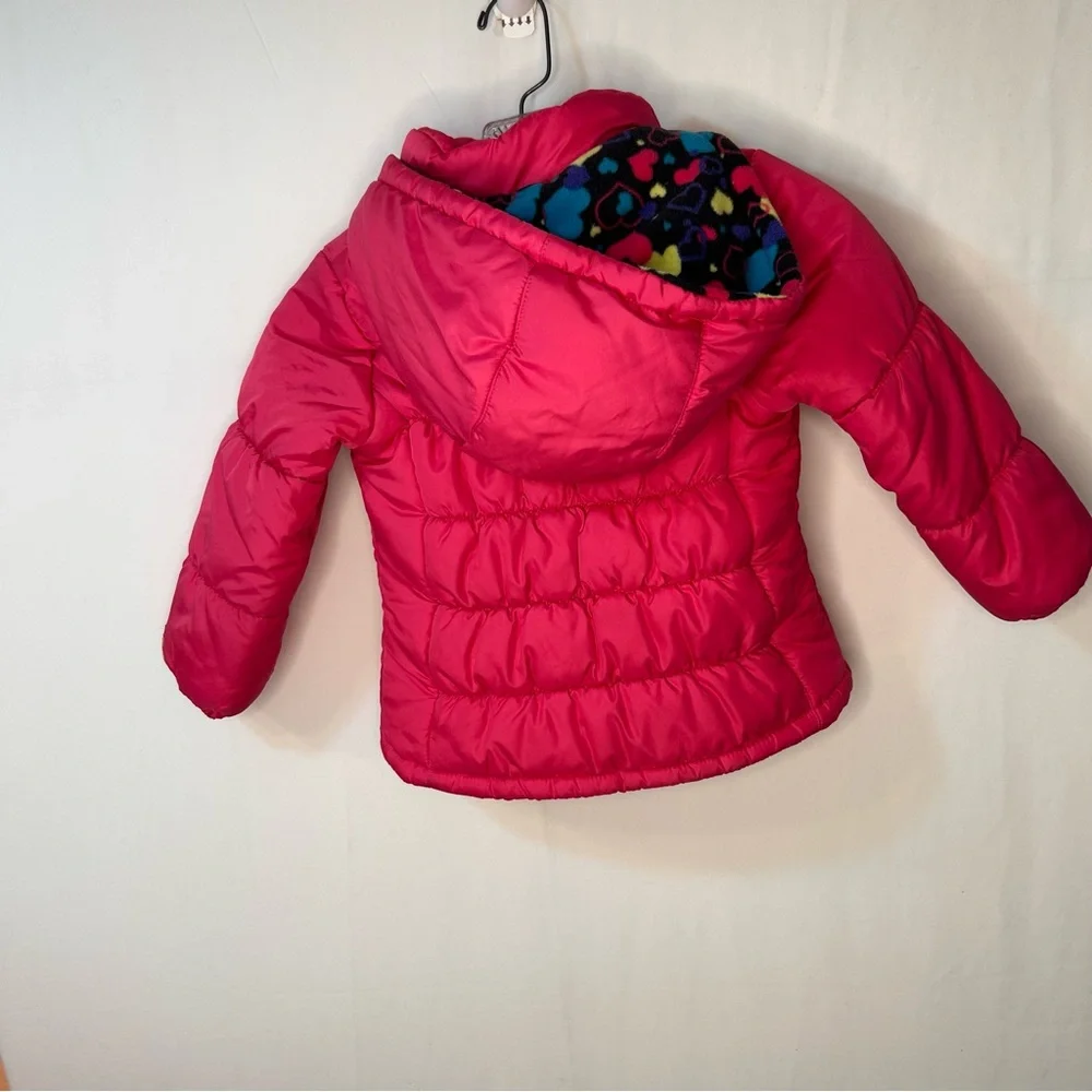London Fog Girl’s Kids Red Puffer Hoodie Jacket Size 4